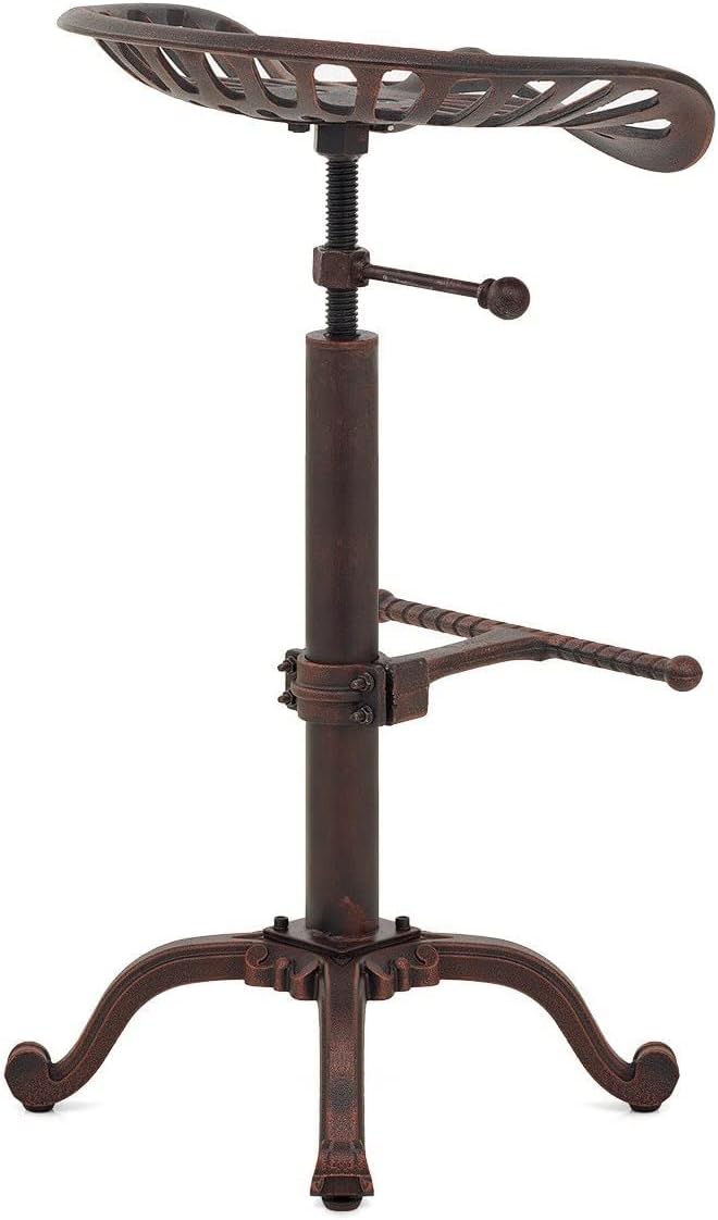 Vintage Tractor Seat Bar Stools Industrial Style Swivel Kitchen Dining Chair Height Adjustable 20-27inch