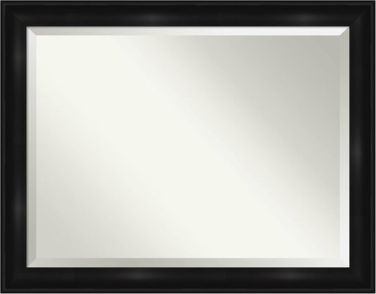Amanti Art Black Bathroom Mirror for Over Sink, 36x46 Grand Black Rectangle Vanity Mirror, X-Large Casual Frame, Hangs Horizonally and Vertically, Bathroom Wall Decor, Beveled Edge
