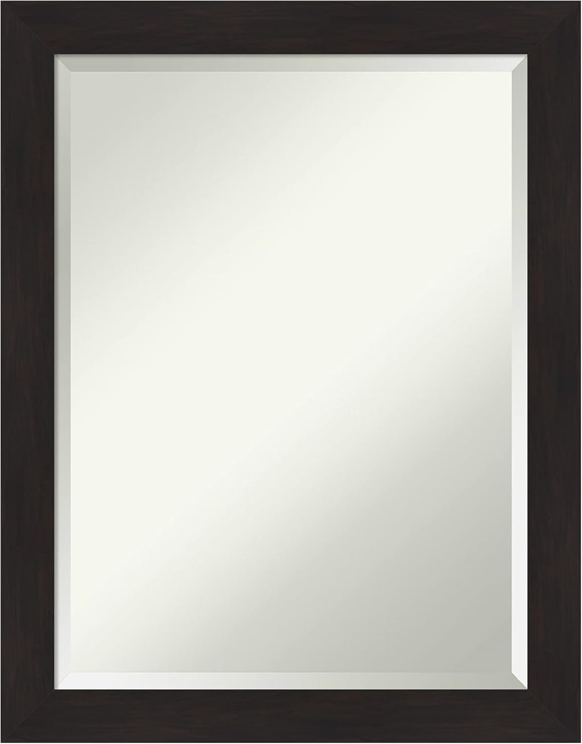 Amanti Art Brown Wall Mirror 28x22 Furniture Espresso Narrow Rectangle Bathroom Mirror for Wall Decor Living Room, Medium Casual Frame, Hangs Horizonally and Vertically, Bathroom Decor, Beveled Edge