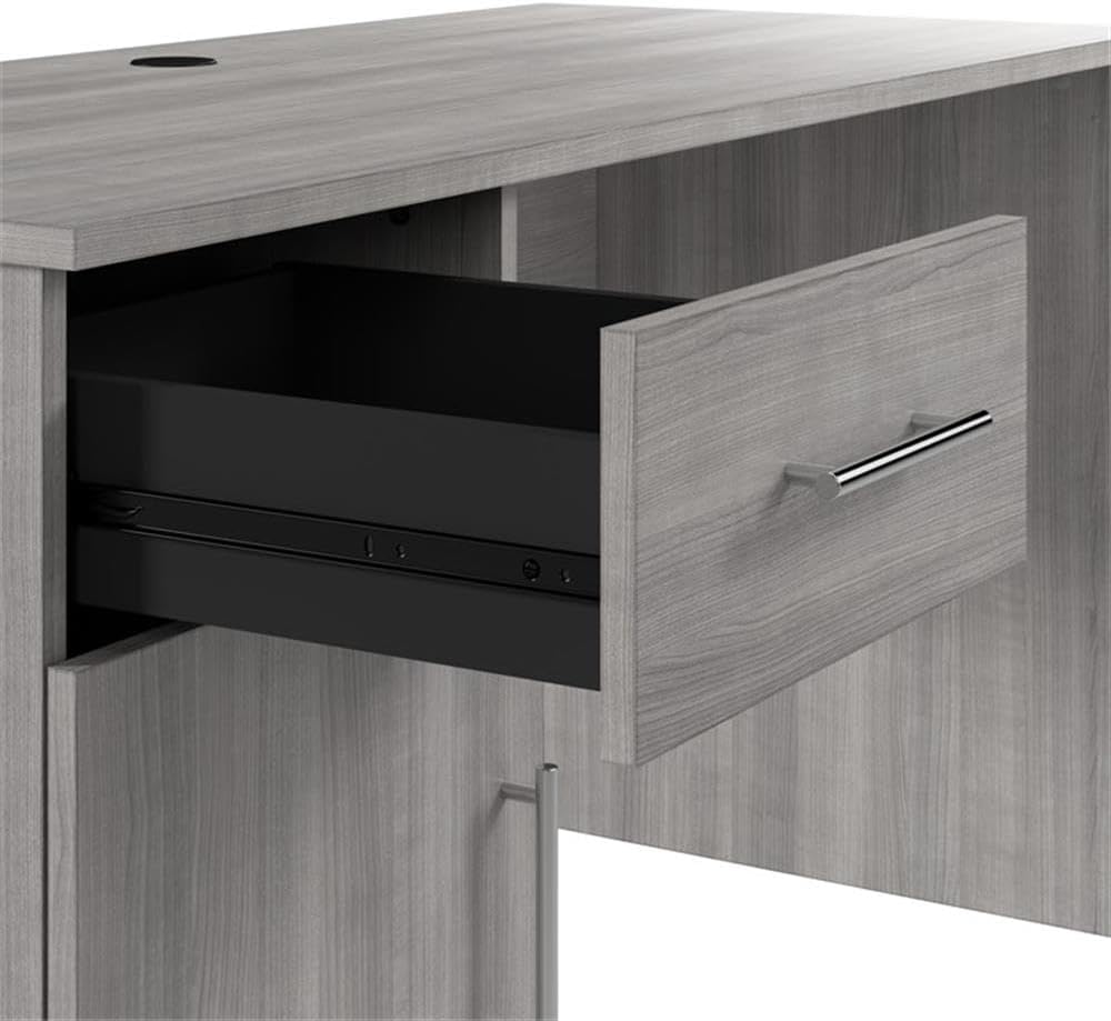Bush Furniture Somerset 54W Office Desk with Drawer and Storage Cabinet in Platinum Gray | Computer Table for Home Office Workspace