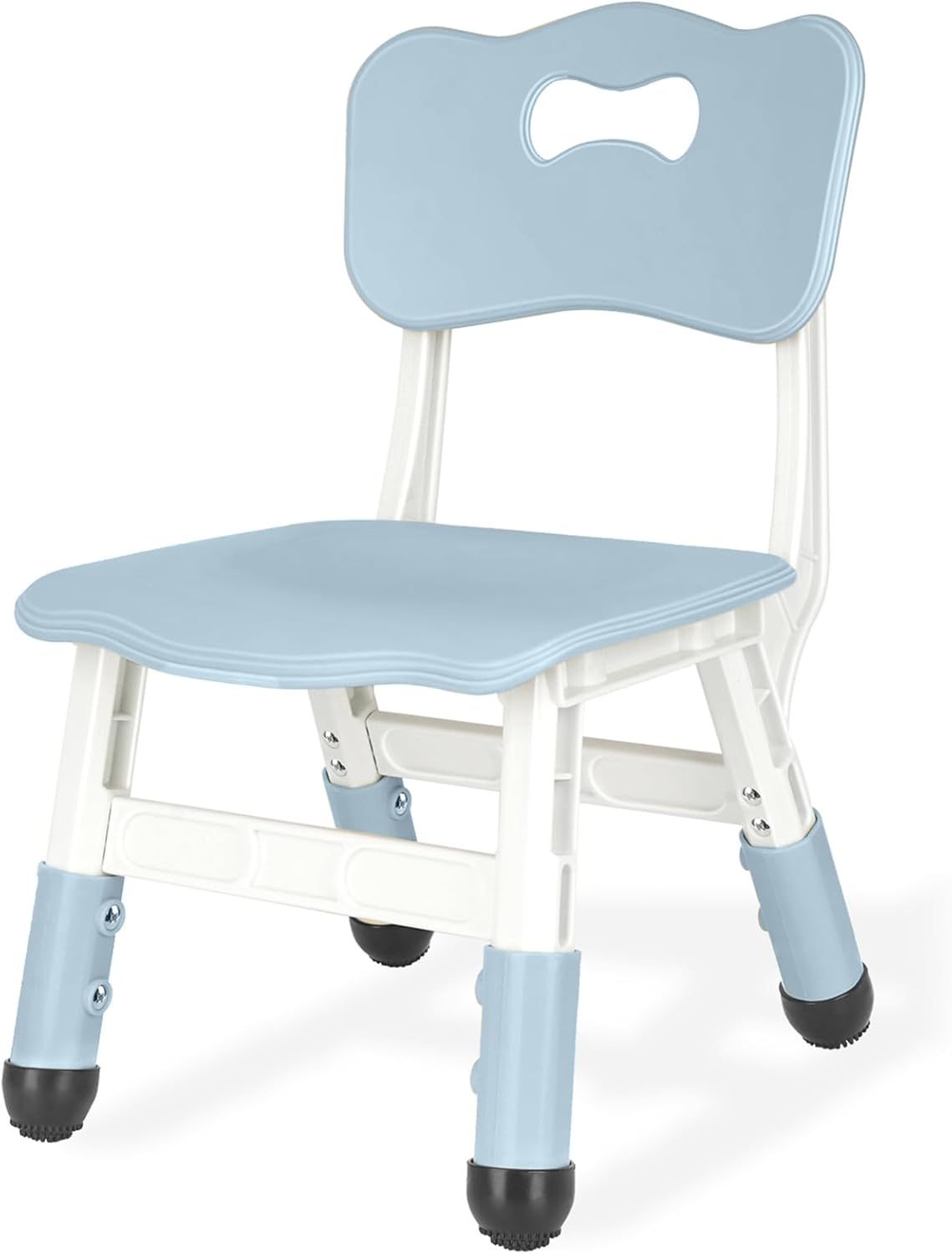Kids Height Adjustable Toddler Chair Max Load 220LBS Plastic Indoor Outdoor for Children Age 1-6 School Home Daycare Use Bluegrey