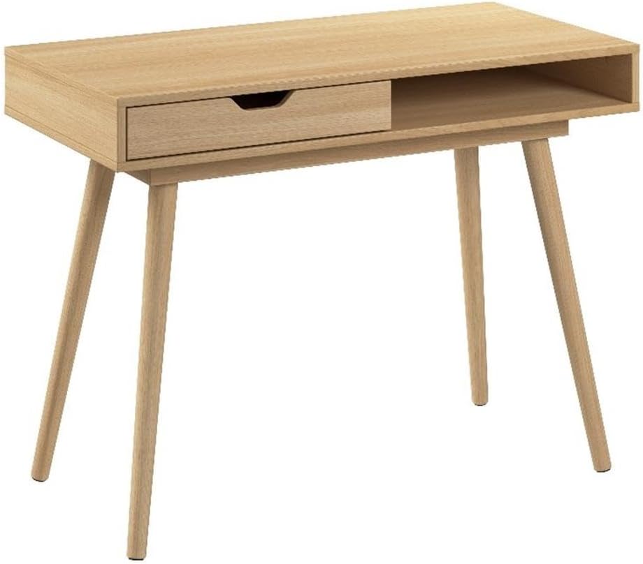 Bush Furniture Nora 40W Writing Desk in Natural Oak | Computer Table for Home Office Workspace or Entryway
