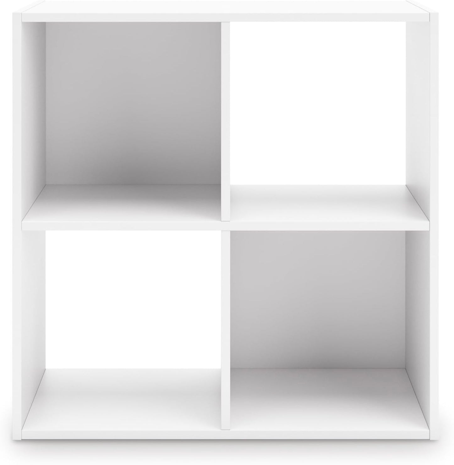 Signature Design by Ashley Onita Modern 2-Tier Floor Standing 4 Cube Organizer for Living Room, White