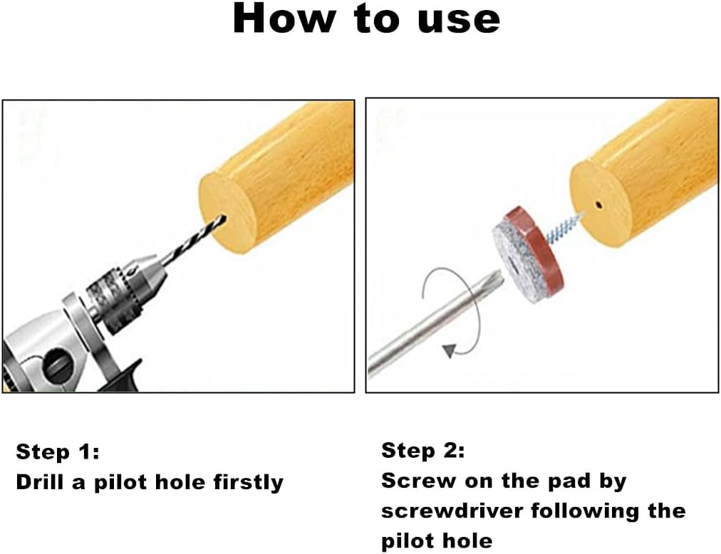 ALIMITOPIA 40pcs Screw-on Furniture Felt Pad Chair Glide Slider Hardwood Floor Protector for Wooden Leg Feet of Chair Table Furniture(Φ24mm or 0.95";Brown)