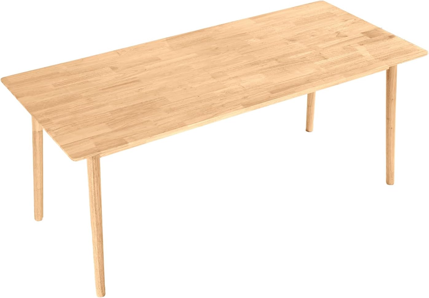 DELAVIN 70.8" Large Solid Wood Dining Table for 6-8 People, Mid Century Modern Rectangular Oak Kitchen Table, Farmhouse Dining Room Table, Easy Assembly, Natural