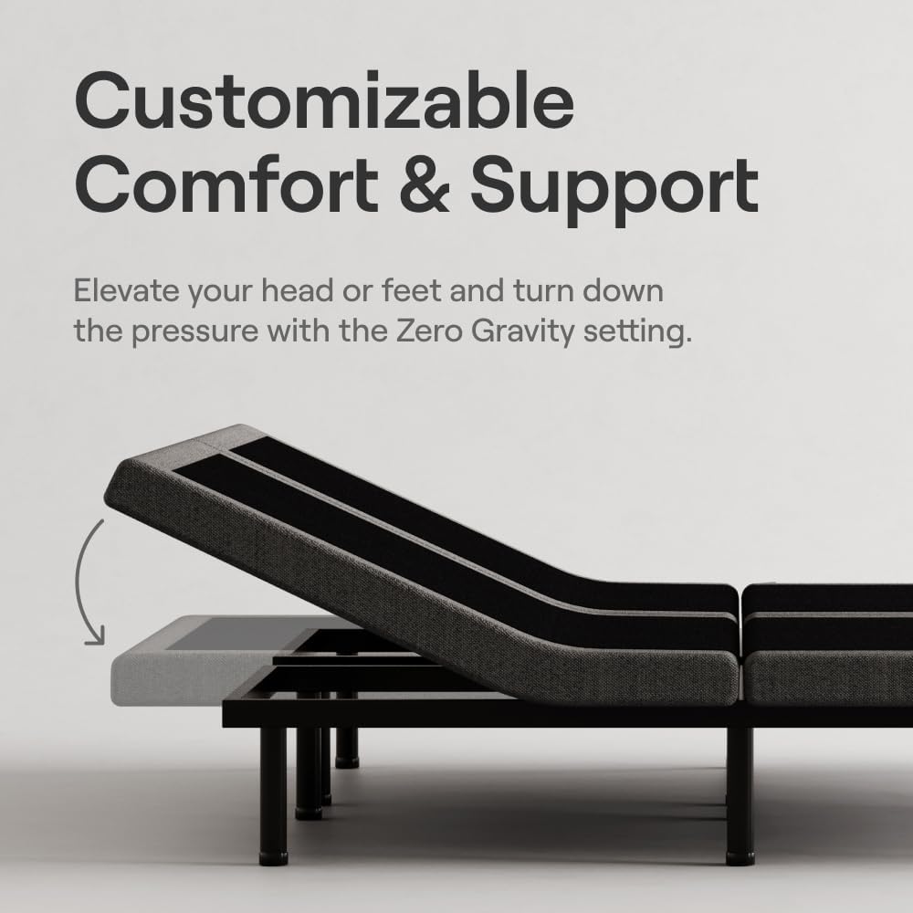 Nectar Ultra Twin XL Adjustable Base & 15” Mattress - Head & Foot Incline - Medium Firm Memory Foam - Cooling Upgrade - 3 Massage Settings - 365-Night Mattress Trial