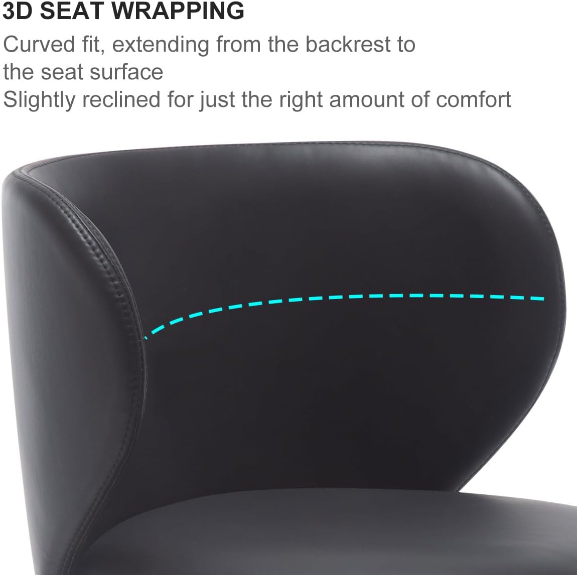 Black Titanium Stainless Steel Bar Stools,Grade Modern Leather Bar Chair with Backrest,Swivel Adjustable Height for Kitchen Counter and Dining Room (Black Leather-2pcs)