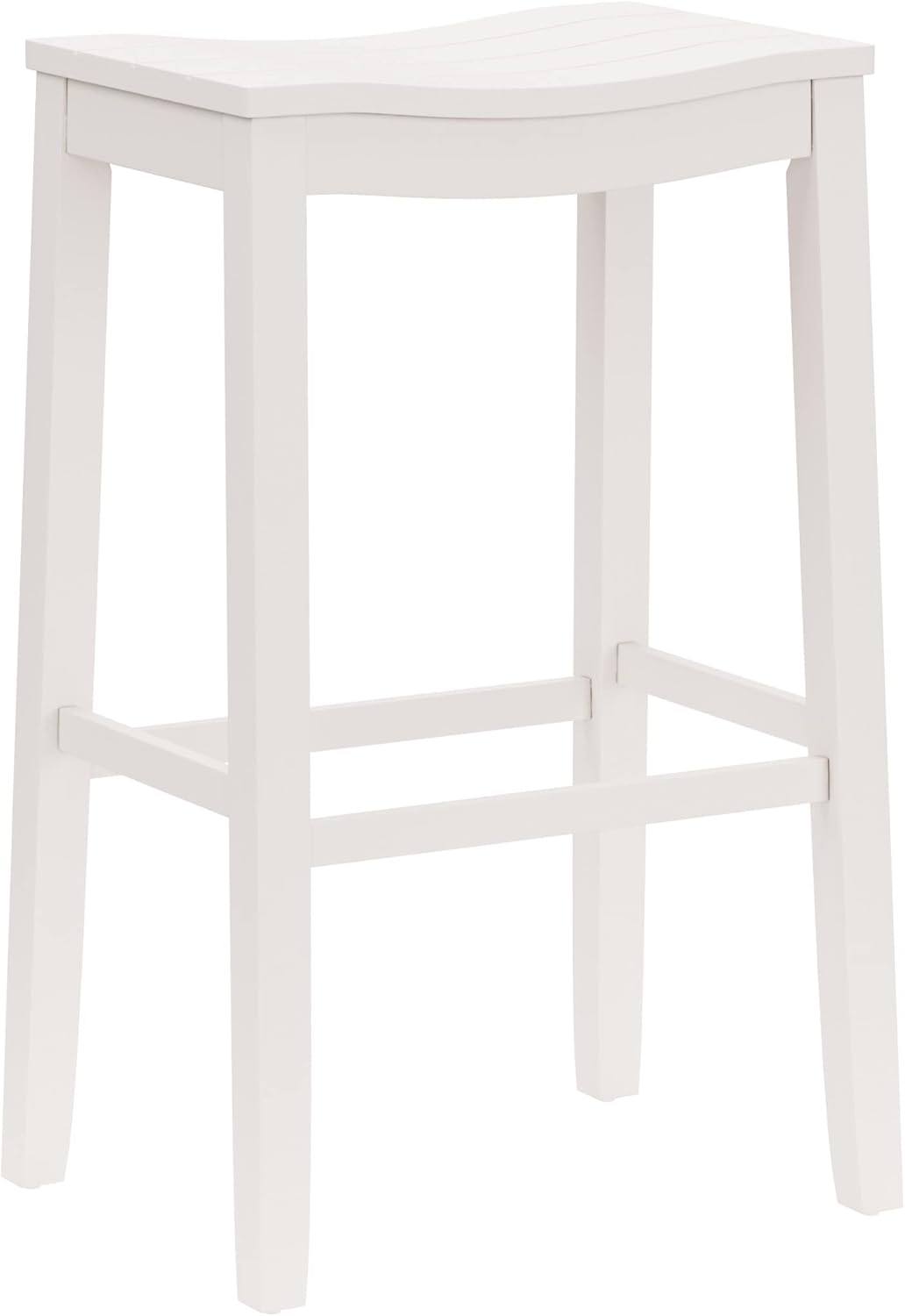 Hillsdale Furniture Fiddler Backless Saddle Bar Stool, White