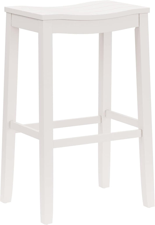 Hillsdale Furniture Fiddler Backless Saddle Bar Stool, White