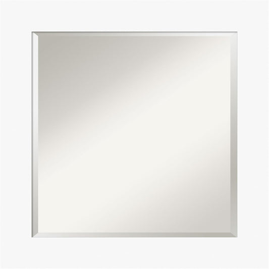 Amanti Art White Bathroom Mirror for Over Sink, 26x26 Basic White Square Vanity Mirror, Medium Casual Wood Frame, Hangs Horizonally and Vertically, Bathroom Wall Decor, Beveled Edge from WI, USA