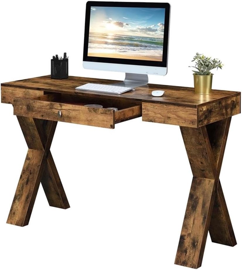 Convenience Concepts Newport 1 Drawer Desk, Barnwood