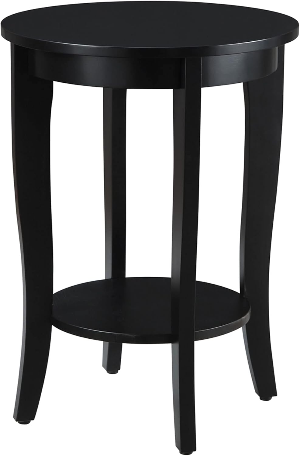 Convenience Concepts American Heritage Round End Table, Black