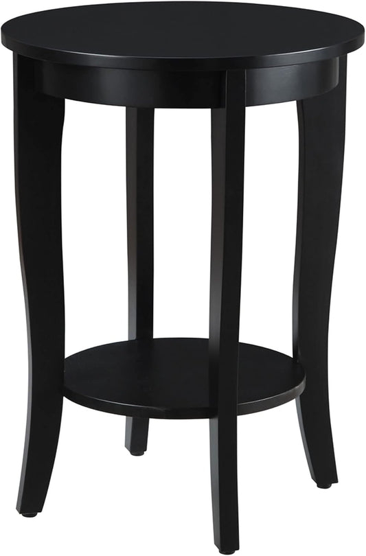 Convenience Concepts American Heritage Round End Table, Black
