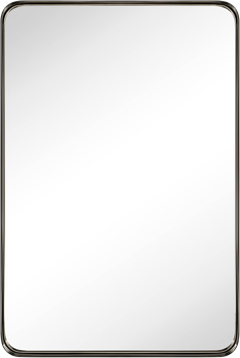 TEHOME 24x36 inch Oil Rubbed Bronze Metal Framed Bathroom Mirror for Wall in Stainless Steel Black Rounded Rectangular Bathroom Vanity Mirrors Wall Mounted