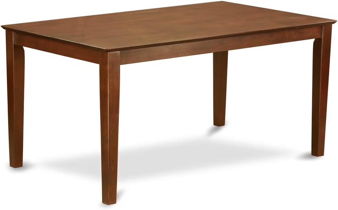 East West Furniture CAEN5-MAH-18 5 Piece Dinette Set Includes a Rectangle Dining Room Table and 4 Dark Coffee Linen Fabric Upholstered Parson Chairs, 36x60 Inch, Mahogany