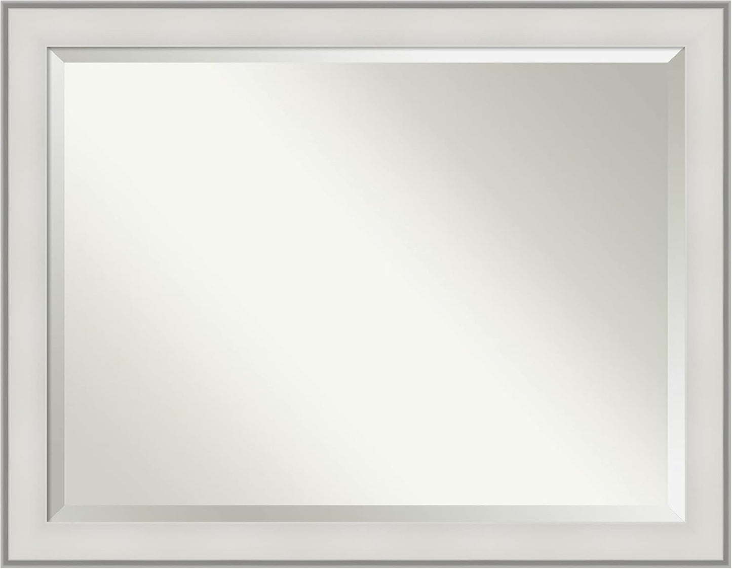 Amanti Art White Bathroom Mirror for Over Sink, 35x45 Imperial White Rectangle Vanity Mirror, X-Large Traditional Frame, Hangs Horizonally and Vertically, Bathroom Wall Decor, Beveled Edge