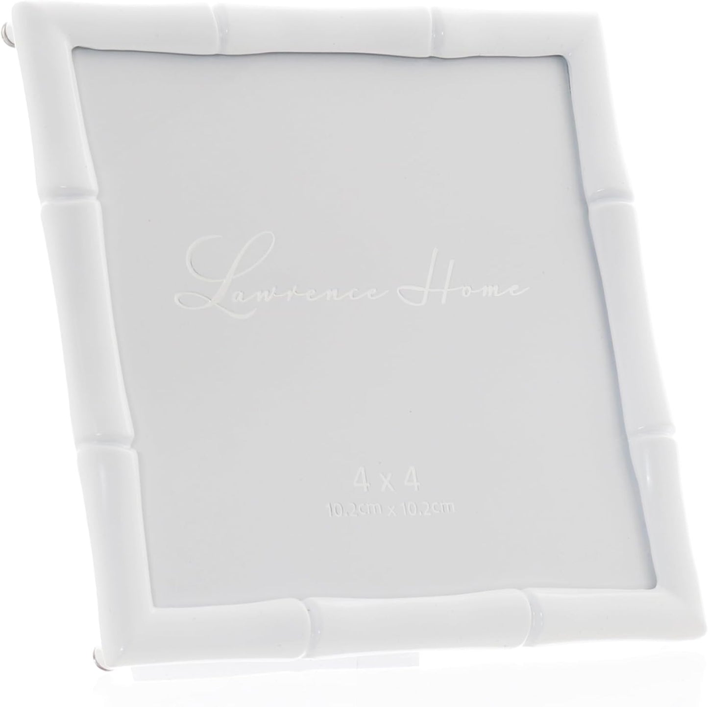 Lawrence Frames Cast Metal Frame - Bamboo Design, White, 4x4