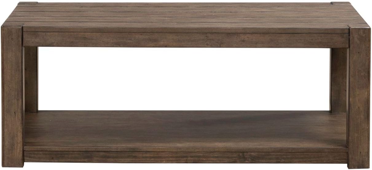 Liberty Furniture Broadmore Living Room Rectangular Cocktail Table - Cobblestone Brown