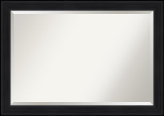 Amanti Art Black Bathroom Mirror for Over Sink, 29x41 Abbey Black Rectangle Vanity Mirror, Large Traditional Frame, Hangs Horizonally and Vertically, Bathroom Wall Decor, Beveled Edge