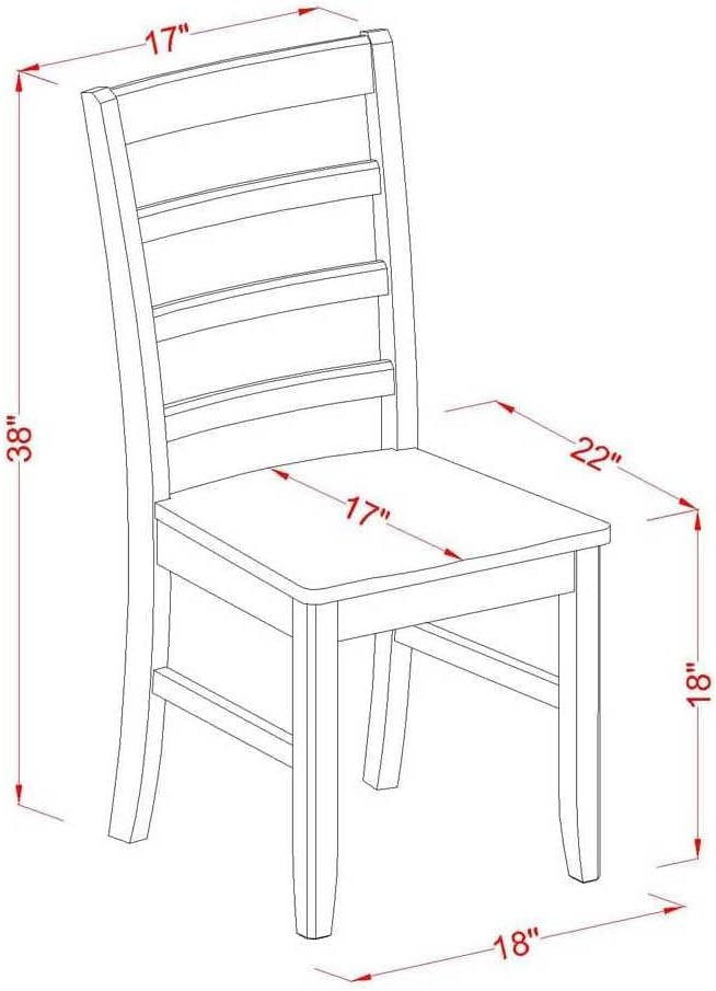 East West Furniture AMPF5-BCH-W 5 Piece Kitchen Table & Chairs Set Includes a Round Dining Room Table with Pedestal and 4 Dining Chairs, 36x36 Inch, Black & Cherry