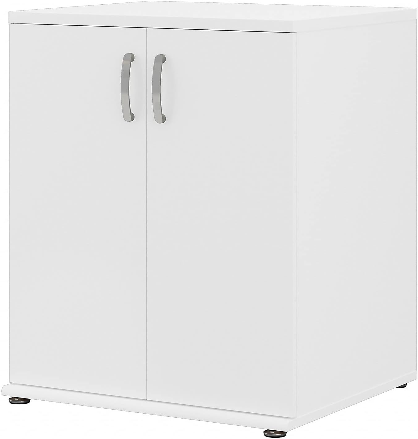 Bush Business Furniture Universal Floor Cabinet with Doors, Vertical Office Storage Unit with Adjustable Shelving for Workspace, White
