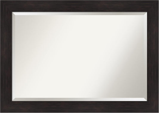 Amanti Art Brown Wall Mirror 30x42 Furniture Espresso Rectangle Bathroom Mirror for Wall Decor Living Room, Large Casual Frame, Hangs Horizonally and Vertically, Bathroom Decor, Beveled Edge from WI