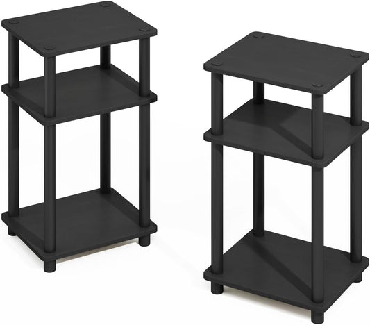 Furinno Turn-N-Tube Easy Assembly Stackable Standing Shelf, Americano/Black