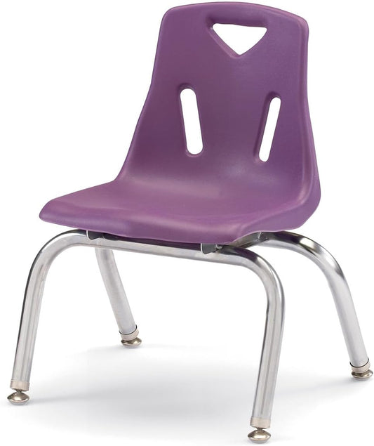 Jonti-Craft Berries 8140JC1004 Stacking Chair with Chrome-Plated Legs, 10" Height, Purple