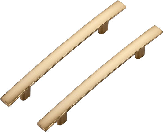 5 Pack Cabinet Handles 4" Hole Center - Curved Cabinet Pulls Champagne Bronze Drawer Pulls for Kitchen Cupboard Solid Handles for Dresser Drawer Arch Closet Hardware