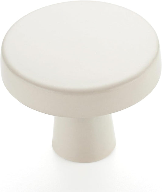 Ravinte 10 Pack Drawer Pulls 1-1/4 Inch White Kitchen Cabinet Knobs Solid Round Dresser Handles for Simple Cupboard Hardware