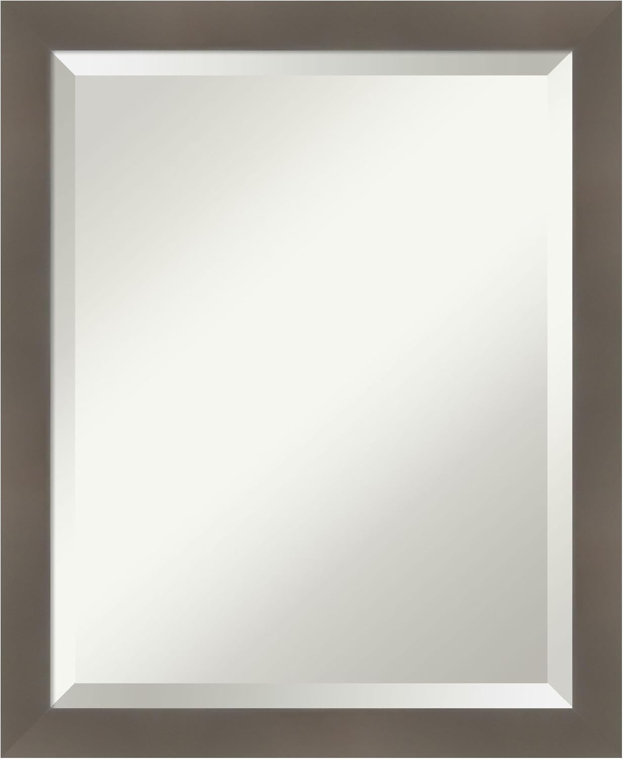 Amanti Art Grey Wall Mirror 23x19 Edwin Clay Grey Rectangle Bathroom Mirror for Wall Decor Living Room, Small Casual Wood Frame, Hangs Horizonally and Vertically, Bathroom Decor, Beveled Edge from WI