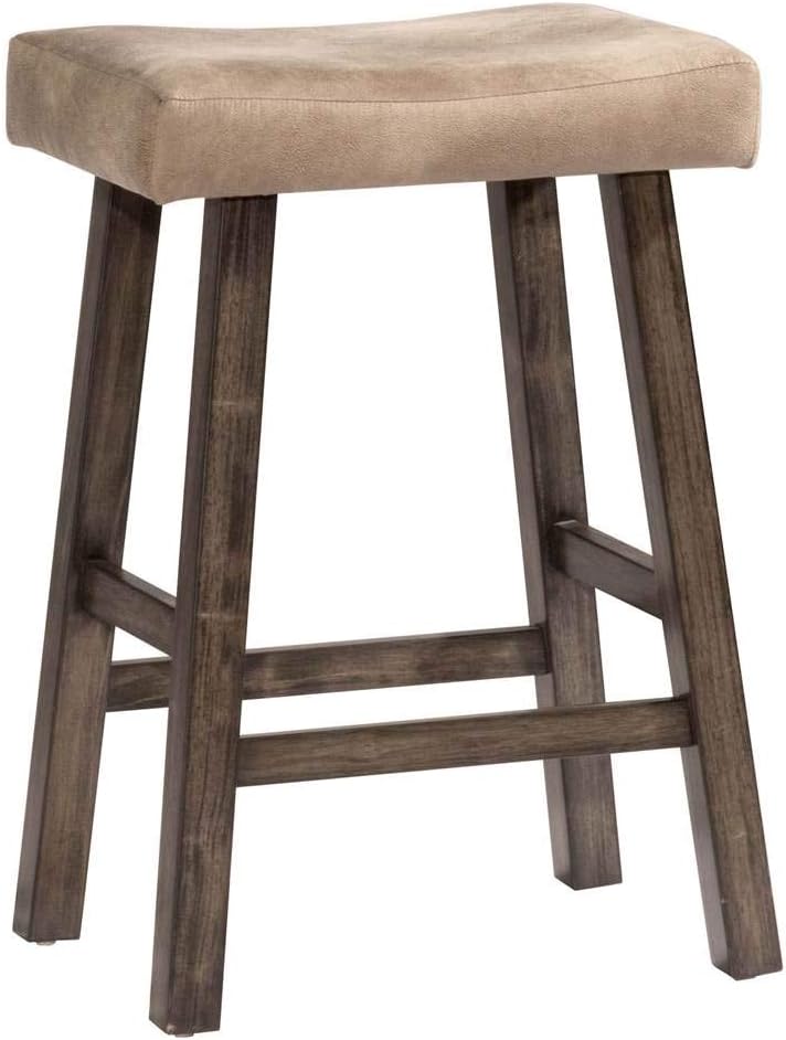 Hillsdale Furniture Saddle Backless, Rustic Gray Bar Stool