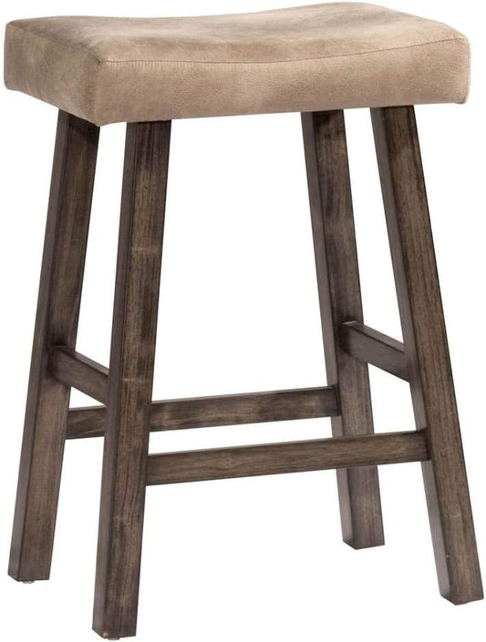 Hillsdale Furniture Saddle Backless, Rustic Gray Bar Stool