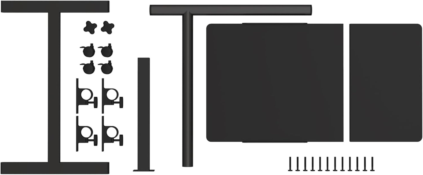 Over The Bed Table with Wheels Rolling Cart Tilting Sofa Laptop Stands Hospital Tray Medical Overbed Table (Black)