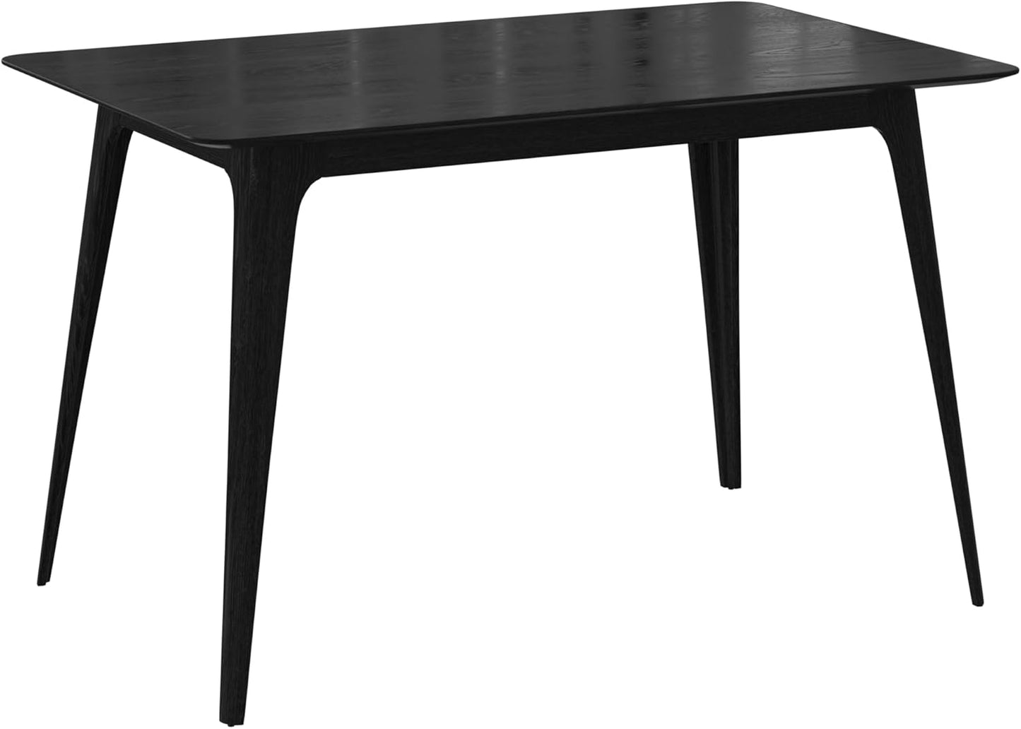 Christopher Knight Home Bengi Mid - Century Modern Dining Table for 4 People, Rubberwood Kitchen Table with Faux Wood Tabletop, Compact Rectangular Dinner Furniture for Dining Room, Black