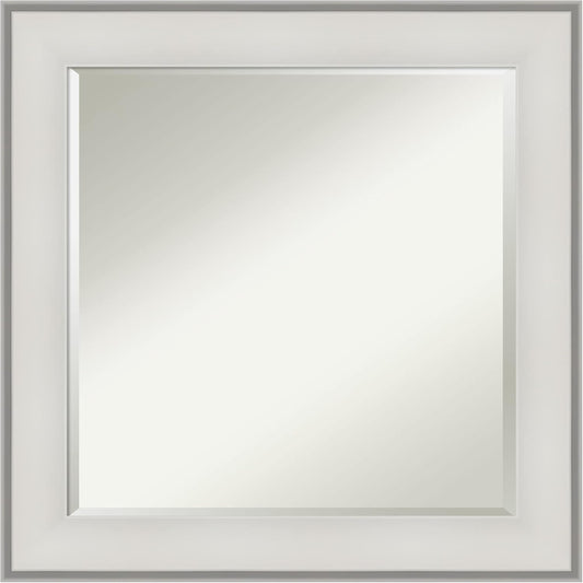Amanti Art White Bathroom Mirror for Over Sink, 25x25 Imperial White Square Vanity Mirror, Medium Traditional Frame, Hangs Horizonally and Vertically, Bathroom Wall Decor, Beveled Edge from WI, USA
