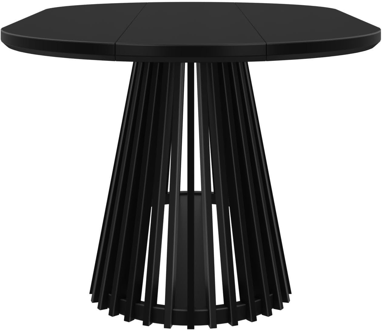 Plank+Beam Lido Oval Dining Table, 72", Round Wooden Minimalist Kitchen Table fits 4 to 6, Black