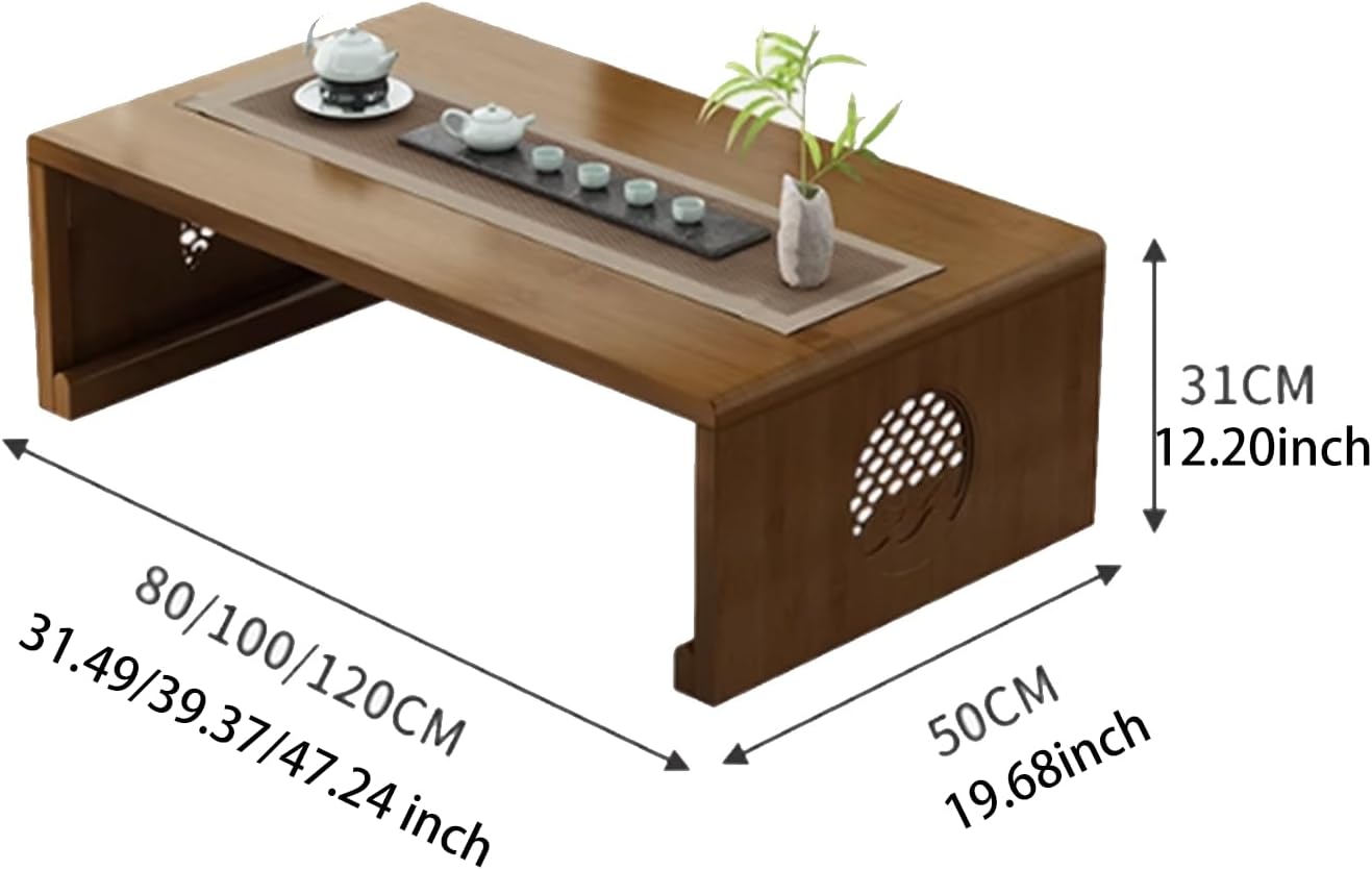 Japanese Table Folding Coffee Table Foldable Floor Table for Living Room,Dining Room,Tea,Tatami,Home Decoration (47.24 * 19.68 * 12.2 INCH)