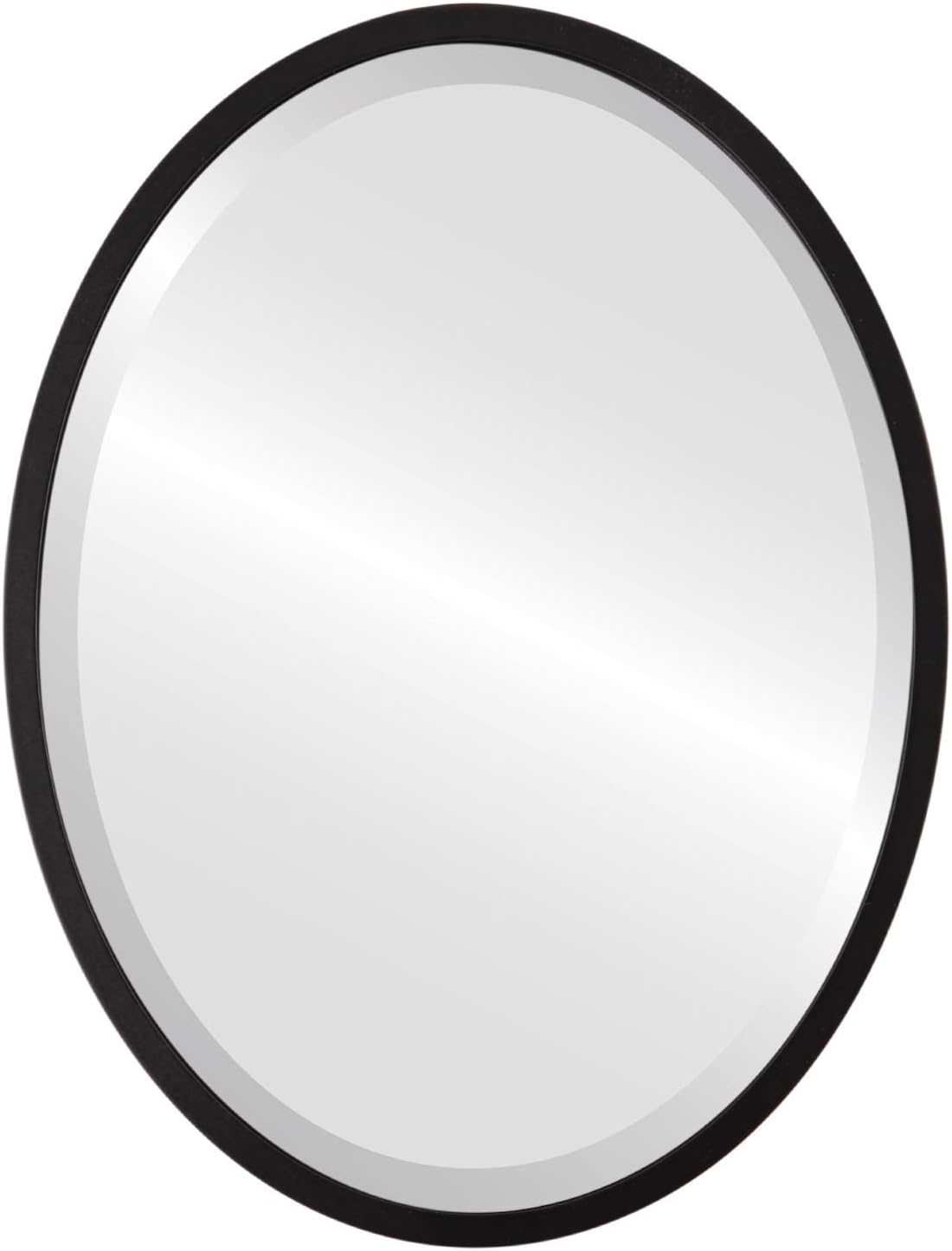 OVALCREST - Oval Wooden Beveled Wall Mirror for Home Decor, Bathroom, Vanity, Bedroom, Living Room, Hallway - London Style (Matte Black) 13.1 x 17.1