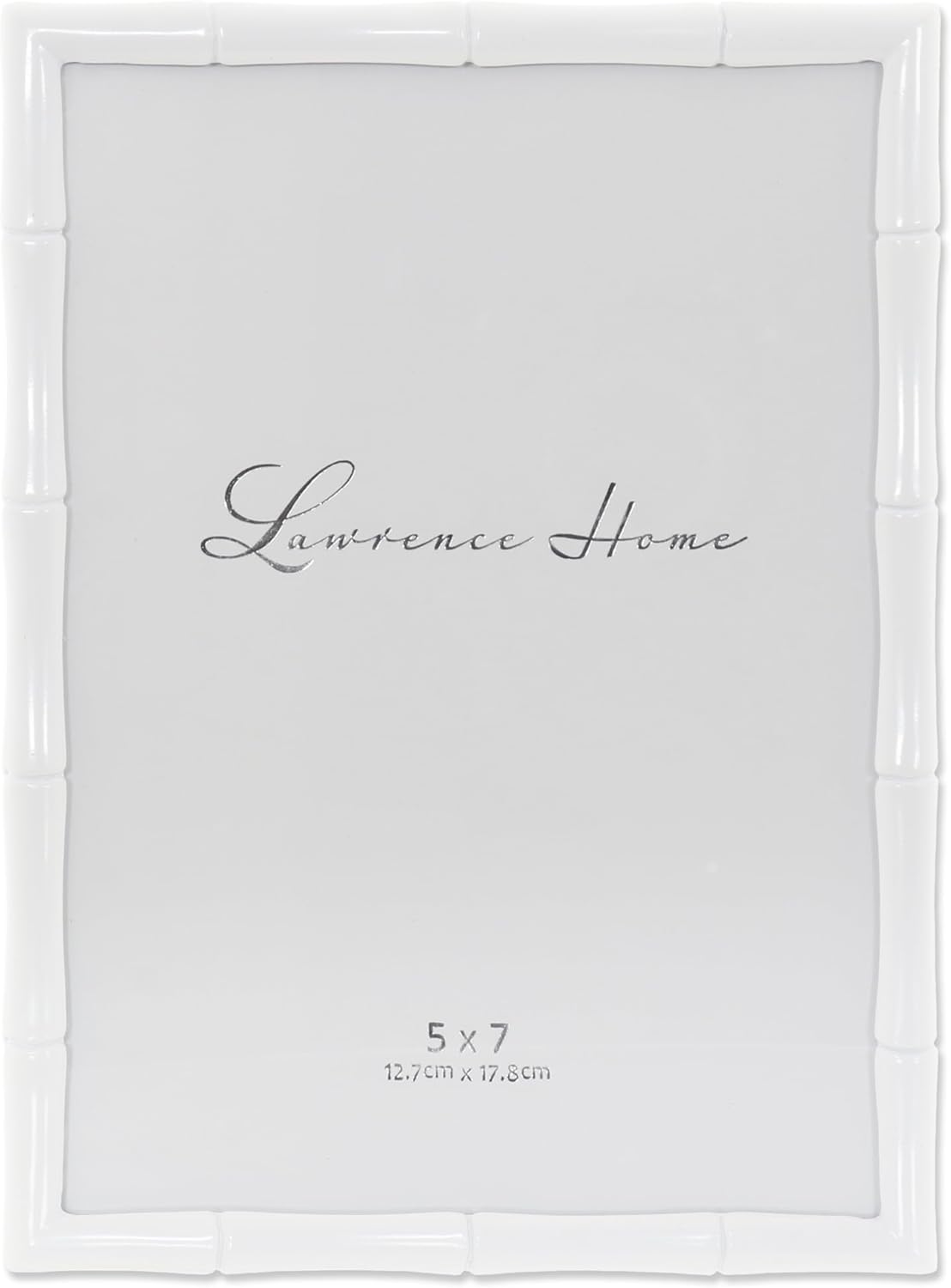 Lawrence Frames Cast Metal Frame - Bamboo Design, White, 5x7