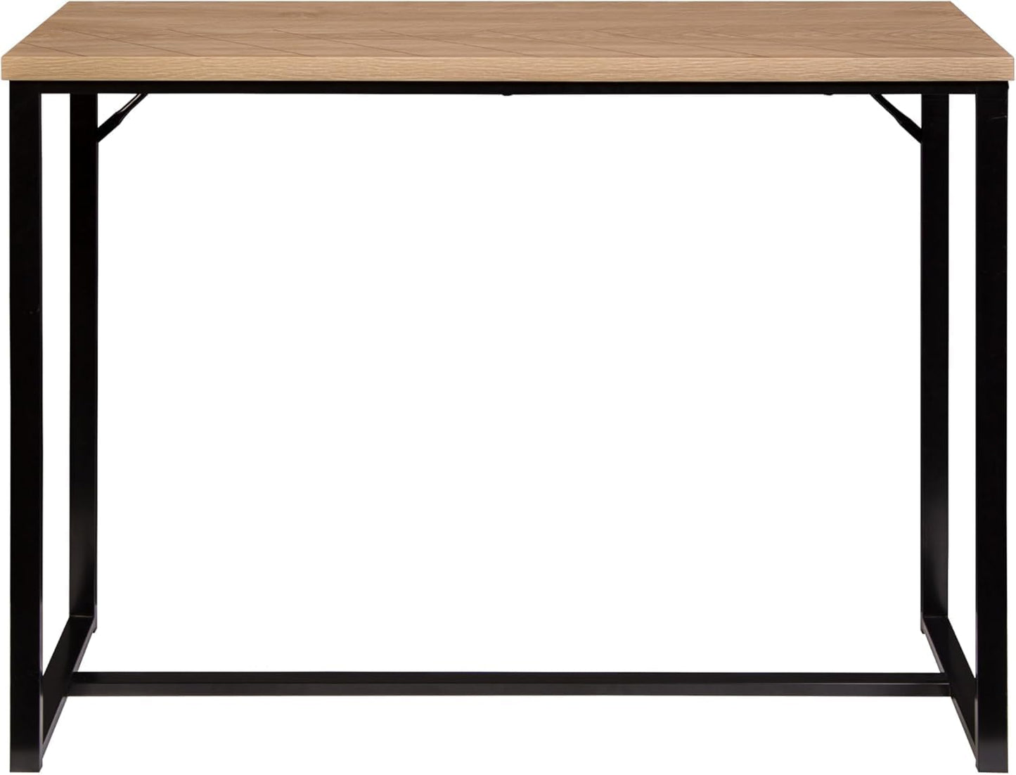 AC Pacific Bali Coastal Modern Narrow Console Table for Entryway, Hallway Decor, and Small Spaces, Compact Living Room Furniture with Natural Wood Top and Black Metal Legs, 39" Long