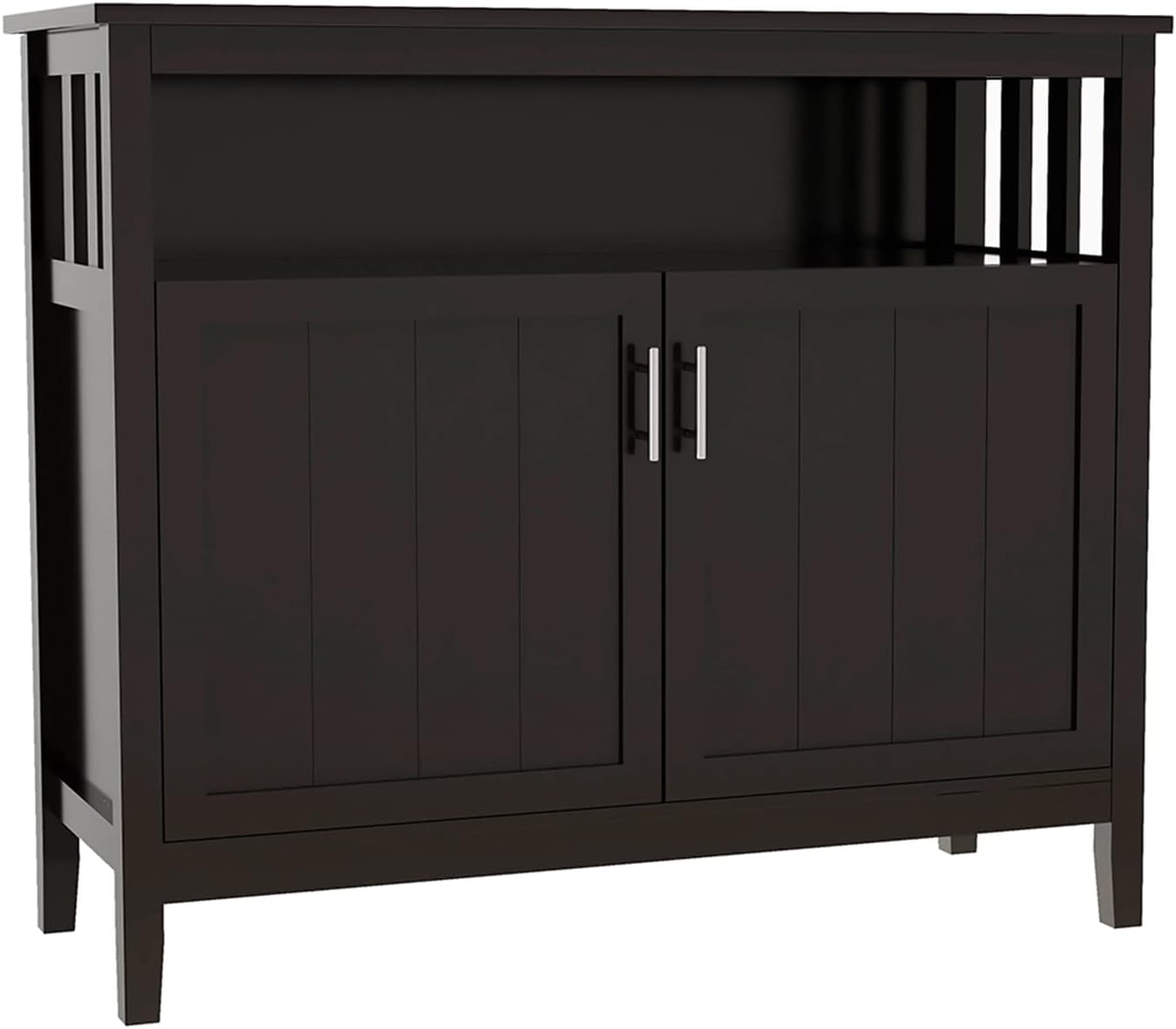 RASOO Espresso Buffet Cabinet, Modern Design with 2 Doors, Large Storage, MDF+Wood, 39.96x15.75x34.25 inches
