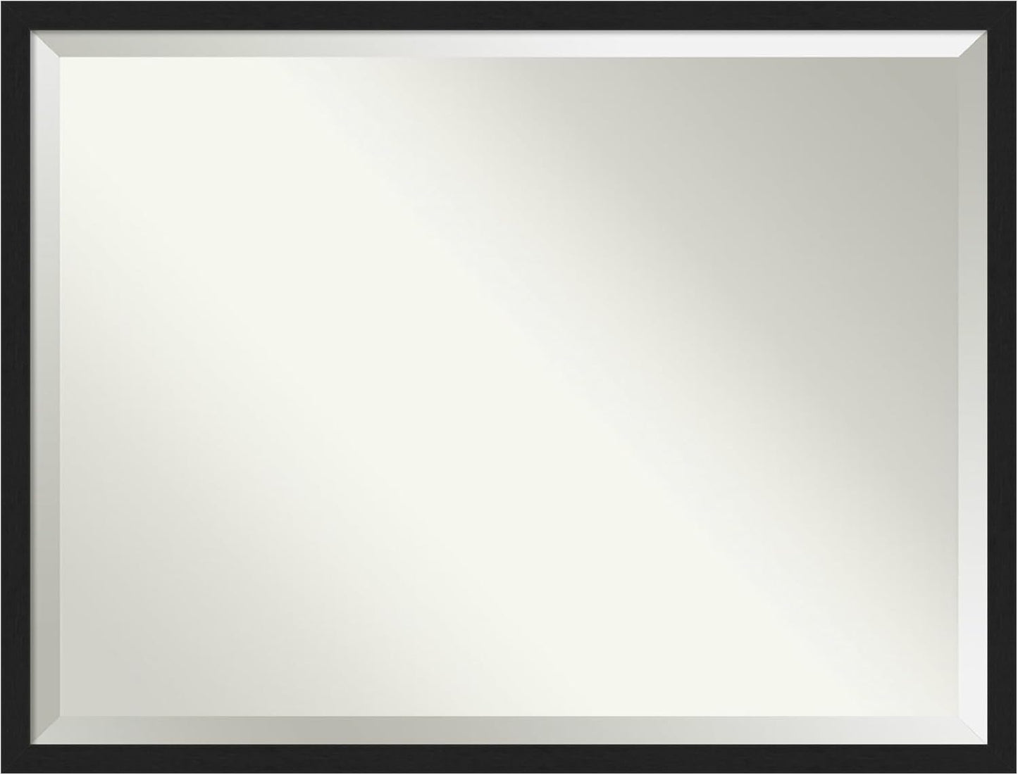 Amanti Art Black Bathroom Mirror for Over Sink, 32x42 Grace Brushed Metallic Black Narrow Rectangle Vanity Mirror, X-Large Modern Frame, Hangs Horizonally and Vertically, Bathroom Wall Decor, Beveled