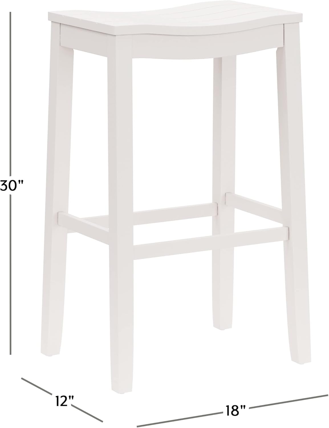 Hillsdale Furniture Fiddler Backless Saddle Bar Stool, White