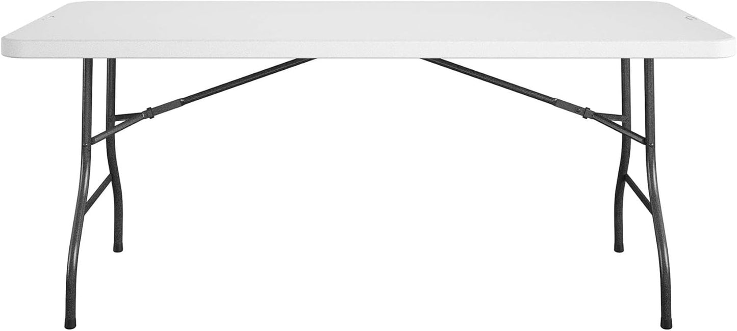 COSCO 6 Foot Blow Molded Folding Table, White