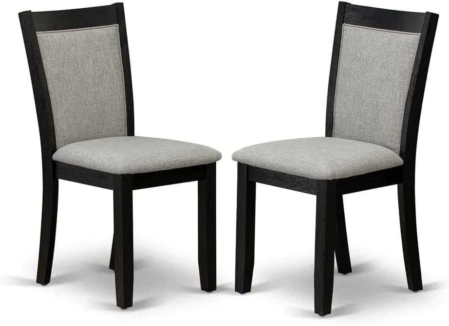 East West Furniture X677MZ606-6 6 Piece Dinette Set Contains a Rectangle Dining Table with X-Legs and 4 Shitake Linen Fabric Parson Chairs with a Bench, 40x72 Inch, Multi-Color