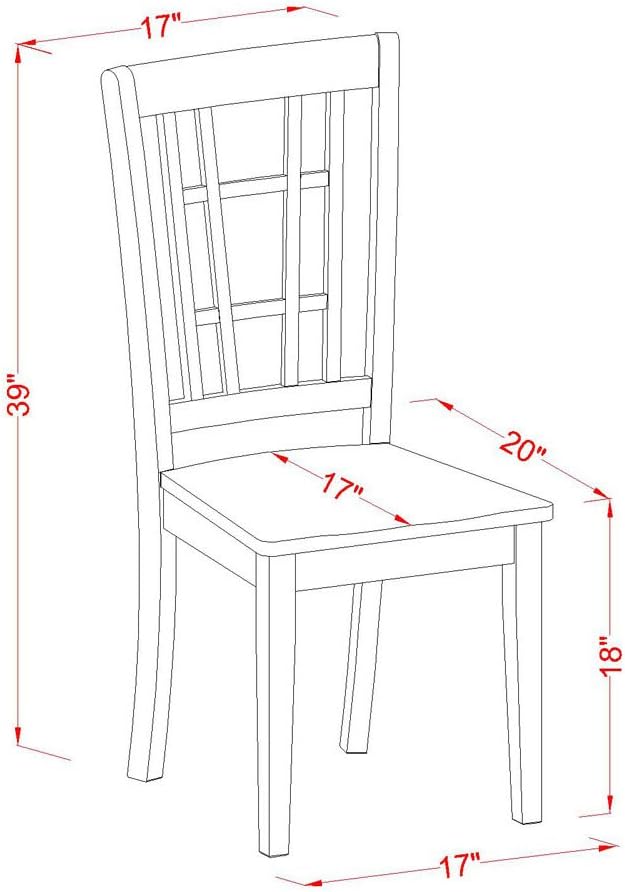 East West Furniture QUNI9-BCH-W 9 Piece Dining Room Table Set Includes a Rectangle Kitchen Table with Butterfly Leaf and 8 Dining Chairs, 40x78 Inch, Black & Cherry