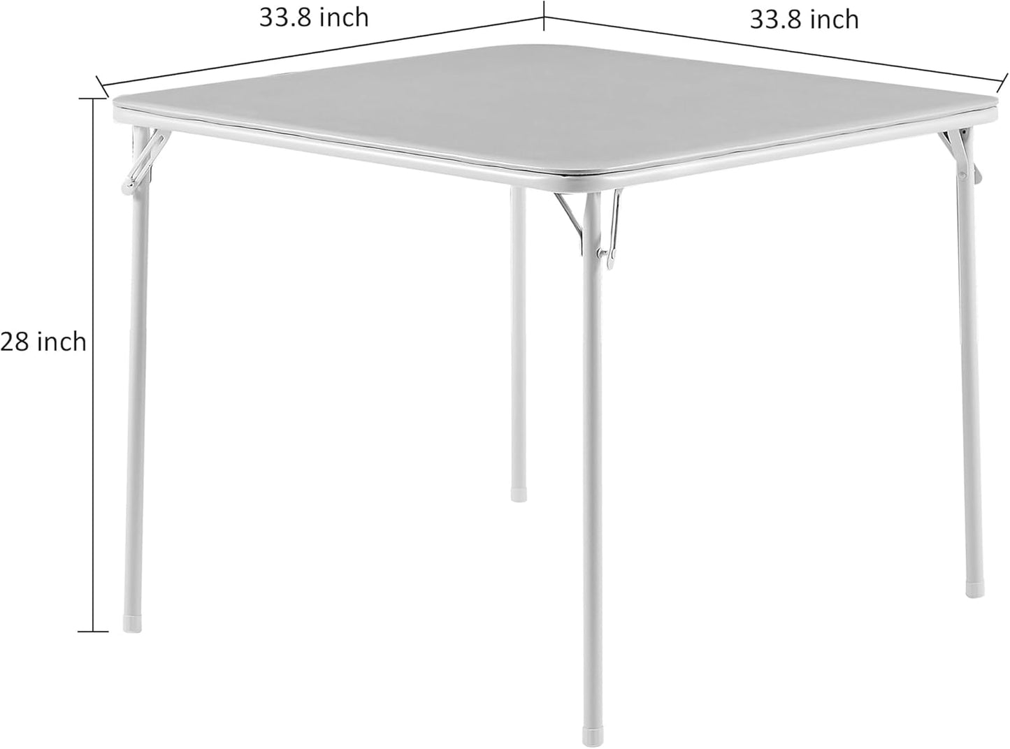 VECELO 34'' Folding Table with PU Padded Tabletop, Portable Multifunctional for Indoor/Outdoor, Home, Parties, Picnics, and Games, 1 Piece, Grey