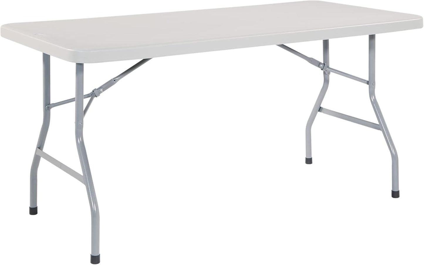 Office Star Resin Multipurpose Rectangle Folding Table for Indoor or Outdoor Use, 5 Feet Light Gray