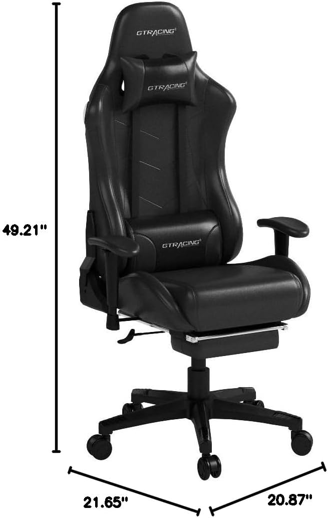 GTRACING Gaming Chair with Footrest Speakers Video Game Chair Bluetooth Music Heavy Duty Ergonomic Computer Office Desk Chair
